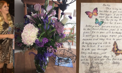 La majorat, a primit flori din cealaltă lume