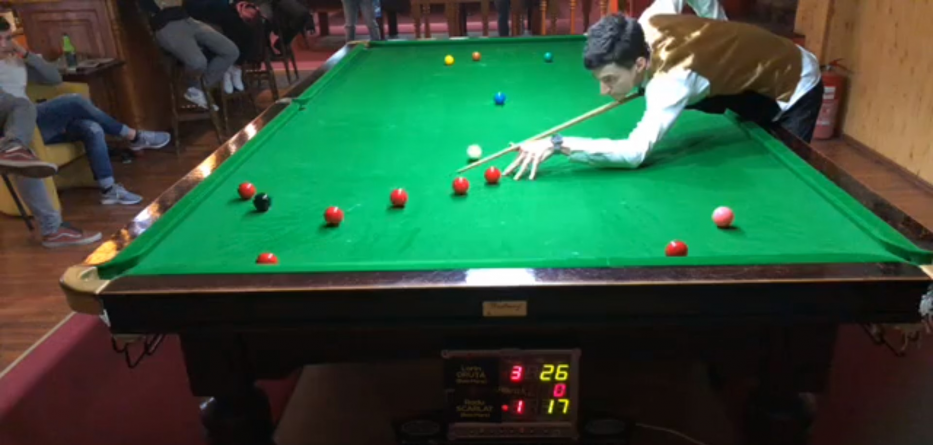Lorin Druță se impune și în etapa a treia a campionatului local de snooker