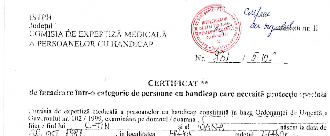 În Maramureș, sunt săptămâni în care sunt analizate 100 de dosare  pentru obținerea certificatului de handicap