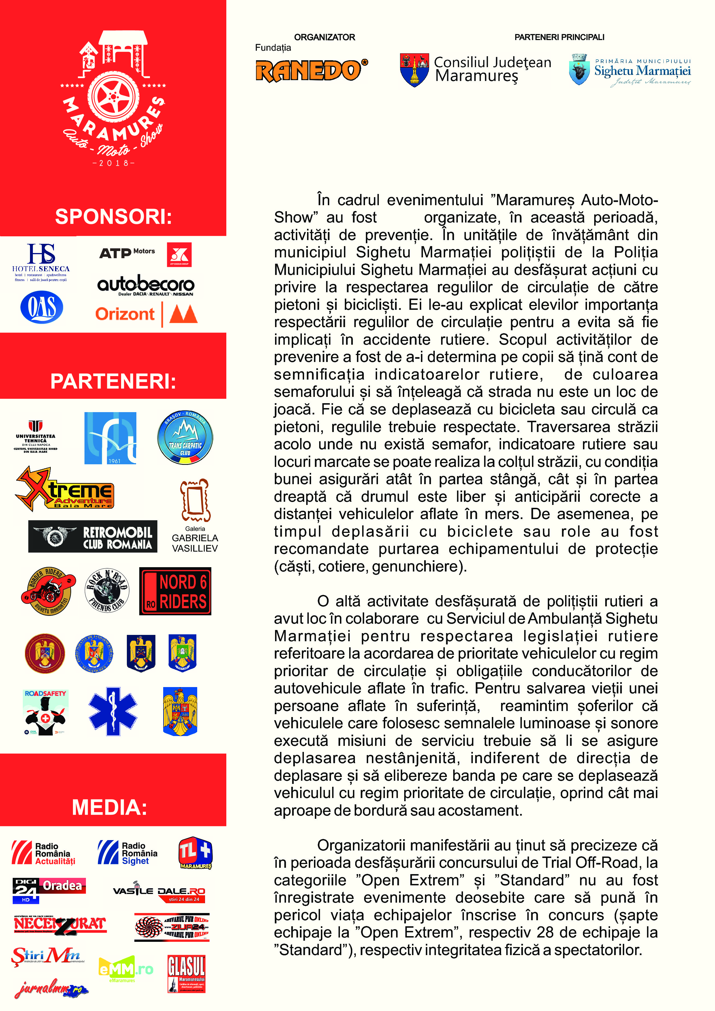 Activități de prevenție la ”Maramureș Auto-Moto-Show”