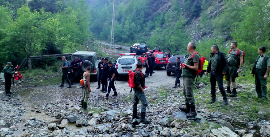 Elicoptere pentru stingerea incendiului de pădure alpină, din zona Borșa