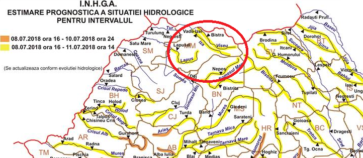 Avertizare hidrologică prelungită până în 11 iulie