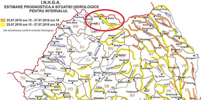 Cod galben de fenomene hidrologice periculoase