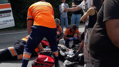 Motociclist străin călcat de un SUV la ”Două Veverițe” (GALERIE FOTO)