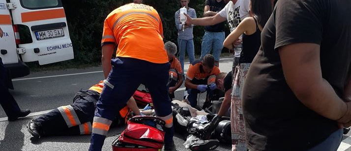 Motociclist străin călcat de un SUV la ”Două Veverițe” (GALERIE FOTO)