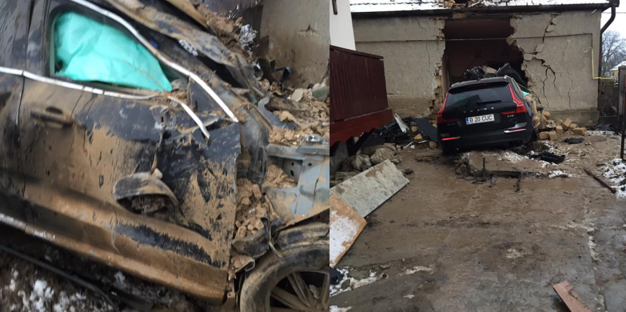 A murit, după ce a intrat cu mașina într-o casă din Seini (GALERIE FOTO)