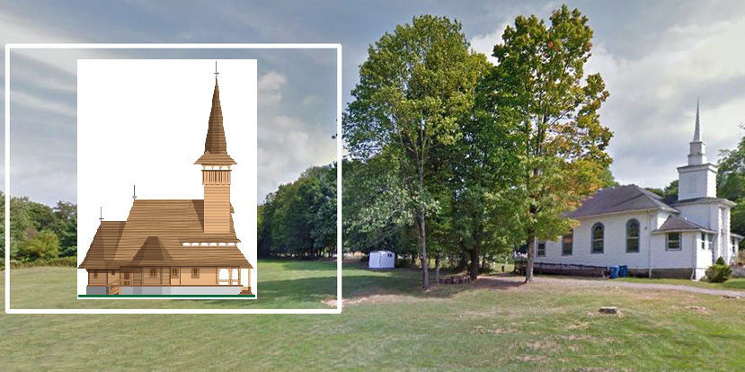 Meșteri din Bârsana construiesc în  New Jersey o biserică de lemn în stil maramureșean (GALERIE FOTO)