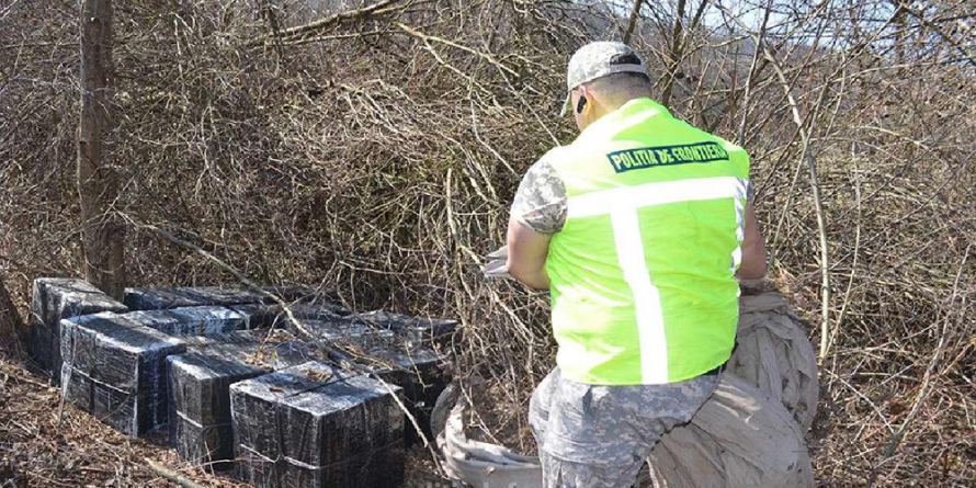 Peste 15000 de pachete cu țigări ascunse în vegetație la  Bocicoiu Mare