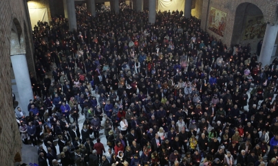 Catedrala a fost arhiplină la slujba Învierii (GALERIE FOTO)