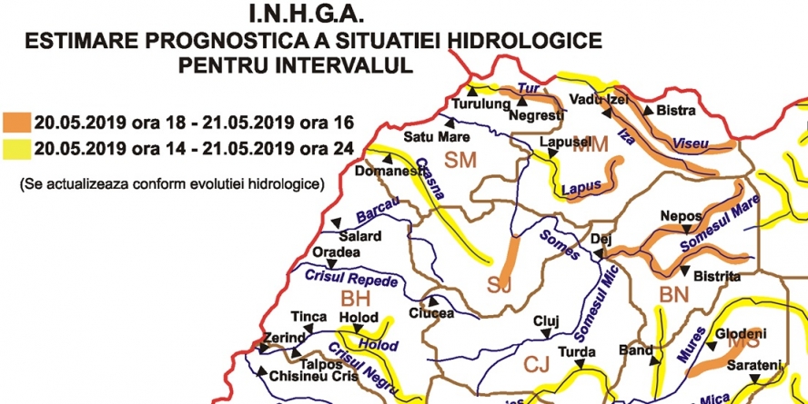 Cod portocaliu de fenomene hidrologice periculoase și în Maramureș