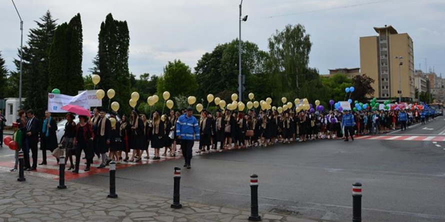 Marș studențesc în centrul Băii Mari