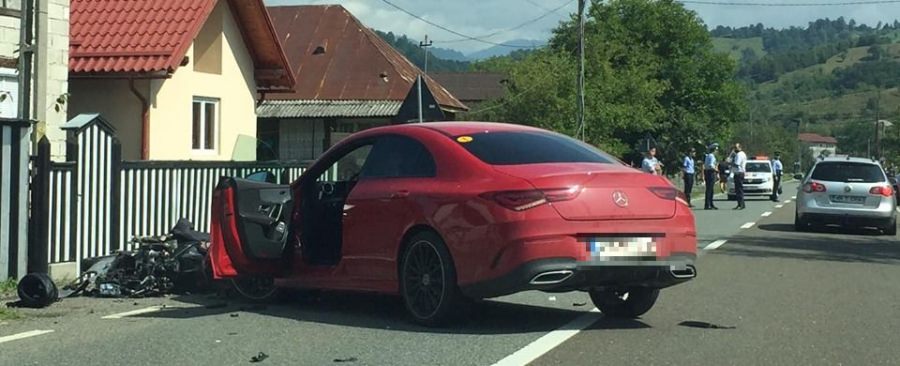 Motociclist accidentat în Leordina