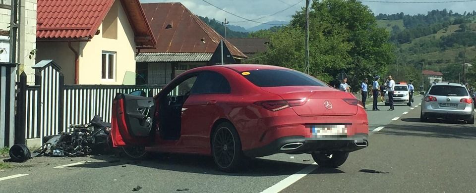 Motociclist accidentat în Leordina