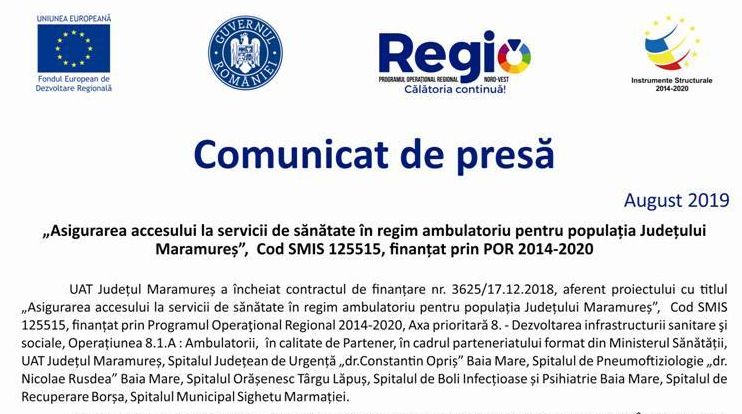 Asigurarea accesului la servicii de sănătate în regim ambulatoriu pentru maramureșeni