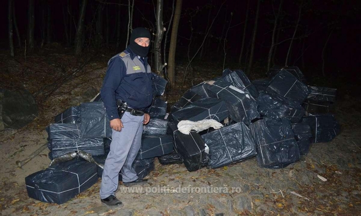 Caz cu țigări de contrabandă găsite în Maramureș și contrabandist prins în Ucraina