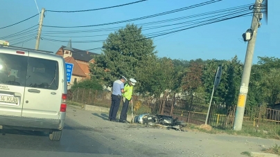 Alt conducător moto, victimă a unui accident rutier