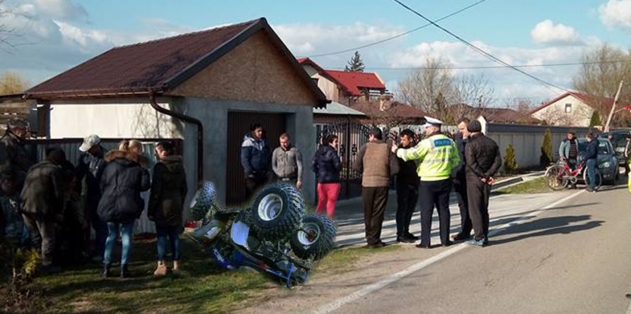 A dat cu ATV-ul de un podeț și cu cazierul în… gard