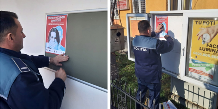 Se distribuie afișele campaniei „Spune nu violenței domestice!”