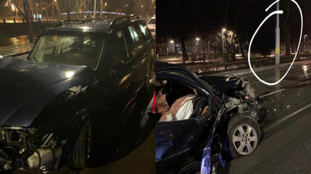 Un băimărean băut a intrat cu mașina într-un stâlp din Cluj