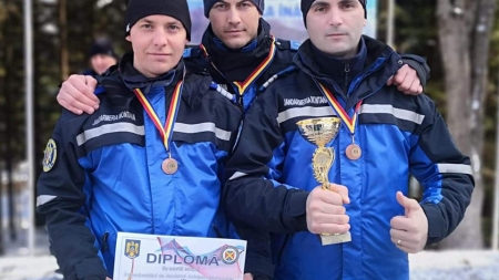 Trei jandarmi de la Postul Montan Cavnic, pe podium la concursul național „Jandarmeria montană la înălţime”