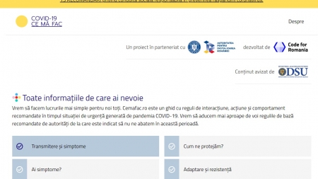 A fost lansată platforma cemafac.ro, un ghid cu recomandări pentru populație în funcție de scenariile posibile