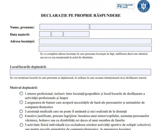 Documente: Au fost actualizate modelele declarației pe proprie răspundere și de adeverință de la angajator; Care este procedura completă