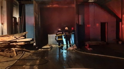 Două tone de rumeguș, mistuite de flăcări în urma unui incendiu produs în Satu Nou de Sus (GALERIE FOTO)