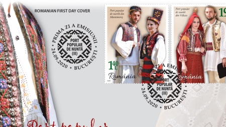 Portul popular de nuntă din Maramureş, pe timbrele Romfilatelia
