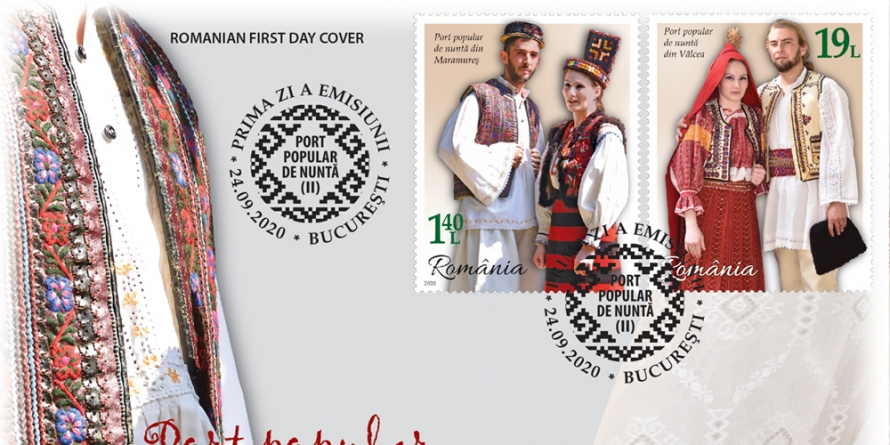 Portul popular de nuntă din Maramureş, pe timbrele Romfilatelia