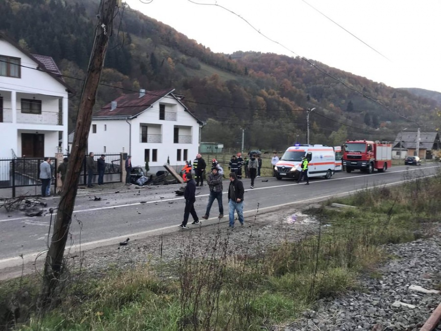 Tragedie rutieră: Accident mortal la intrarea în Moisei dinspre Vișeu de Sus. Bărbat decedat în urma impactului violent (FOTO)