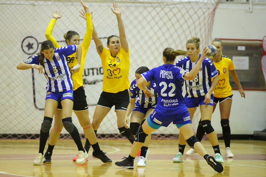 Handbal feminin, Liga Florilor. Fetele de la CS Minaur Baia Mare au obținut a treia victorie în turneul de la Bistrița împotriva CSM Slatina