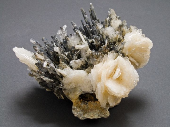 Frumusețile Maramureșului: Un eșantion din baritină și stibină de la Mina Baia-Sprie, exponatul săptămânii la Muzeul de Mineralogie din Baia Mare (FOTO)