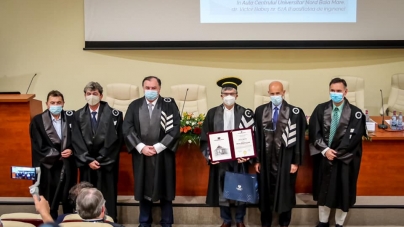 Profesorul universitar doctor Mircea Dumitru a primit titlul de Doctor Honoris Causa la Centrul Universitar Nord (GALERIE FOTO)
