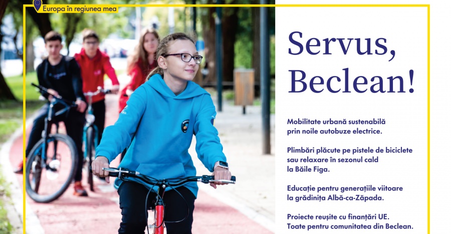 „Europa în regiunea mea”: mobilitate urbană și alte facilități pentru comunitate, create la Beclean cu bani europeni