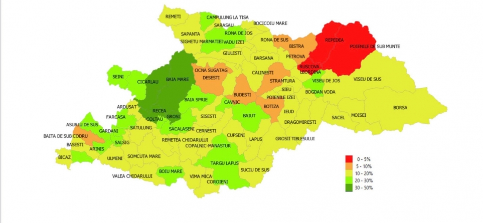 Vaccinarea în județul Maramureș: Baia Mare, aria din apropierea sa, sunt, în prezent, în fruntea topului imunizării anti-COVID-19. Vezi situația pe localități!