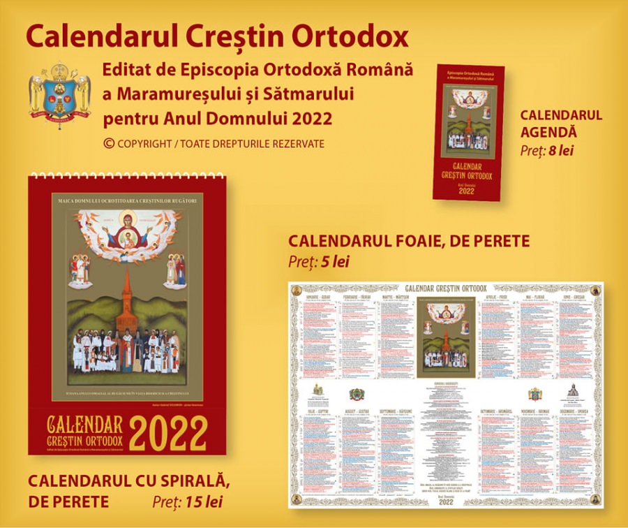 A apărut noul Calendar creștin-ortodox pe anul 2022; De unde se poate achiziționa