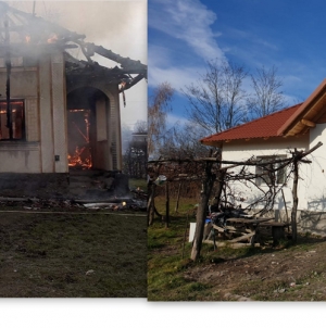 Vis împlinit: Vârstnicul din Berința, a cărui locuință a ars în primăvara acestui an, s-a mutat în casa refăcută de oameni cu suflet mare
