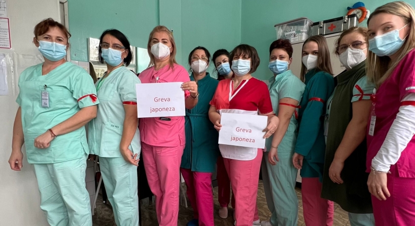 Proteste în sistemul sanitar: În județul Maramureș în prezent membrii Sindicatului Sanitas sunt în grevă japoneză. Ce revendicări au!(FOTO)