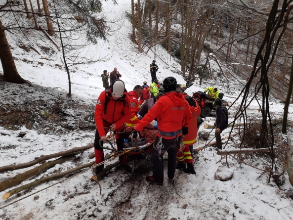 Nouă acțiune la înălțime: În județul Maramureș un bărbat a primit urgent ajutorul salvatorilor montani. Accident, în pădure, la Handalul Ilbei! (VIDEO ȘI FOTO)