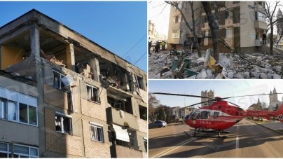 Explozie devastatoare la Carei: 11 victime, 4 în stare critică, 16 apartamente afectate, mașini avariate. Elicopterul SMURD solicitat să intervină