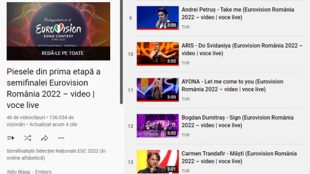 Eurovision 2022 Selecția Națională: Artista pop Aris, tânărul maramureșean Andrei Petruș și cântăreți consacrați sau debutanți! Votează-ți, astăzi, preferatul!