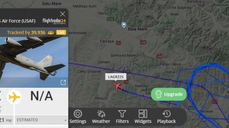 Gardă nocturnă de monitorizare:În județul Maramureș și toată țara survolează o aeronavă americană US Air Force! Planurile de apărare NATO sunt așadar activate!