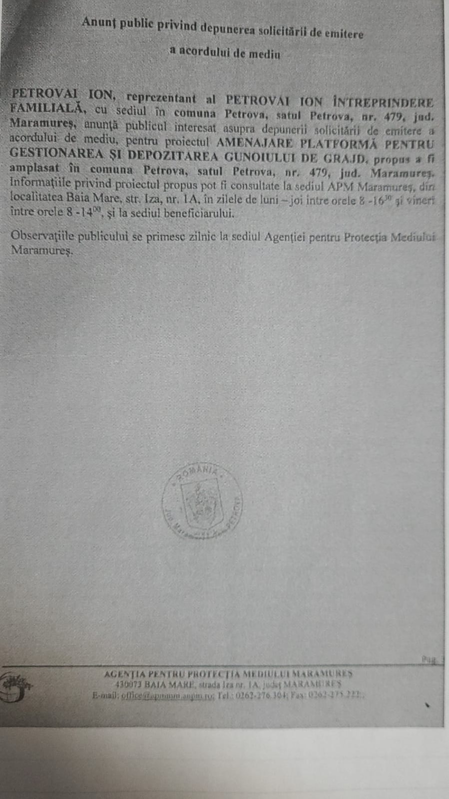 Anunț publicitar 15.04.2022