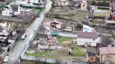 Imagini filmate cu drona: Horenka, orașul de lângă Kiev în care toate clădirile au fost distruse