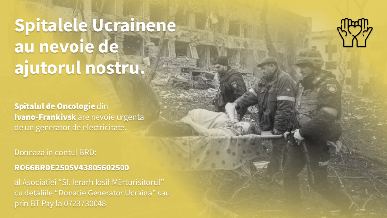 Susținem spitalele din Ucraina: În județul Maramureș avem mobilizare generală, să oferim ajutorul nostru! Obiectivul: Clinica de Oncologie din Ivano-Frankivsk!