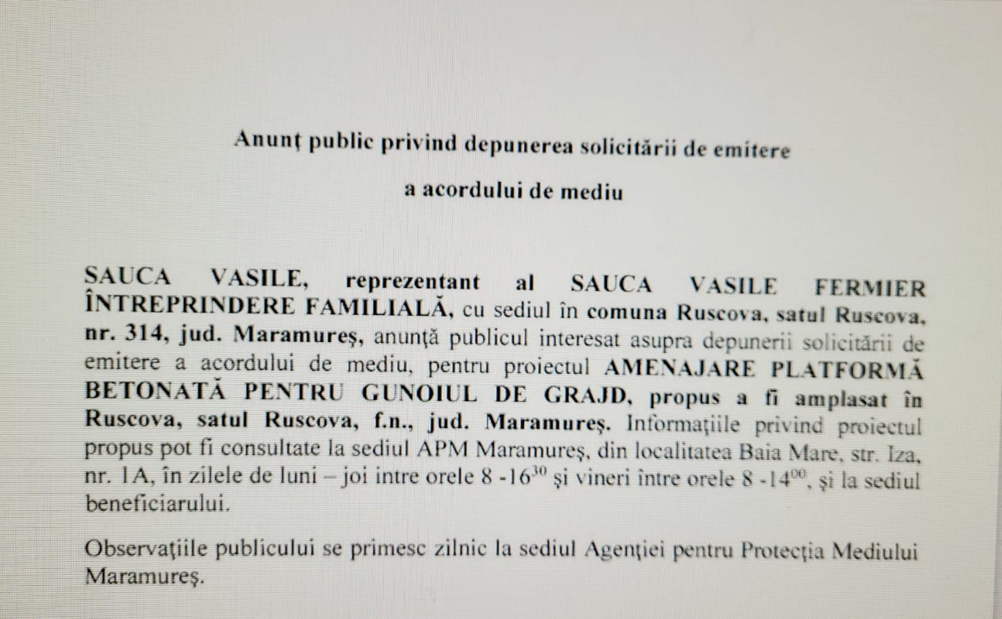 Anunț publicitar 20.05.2022