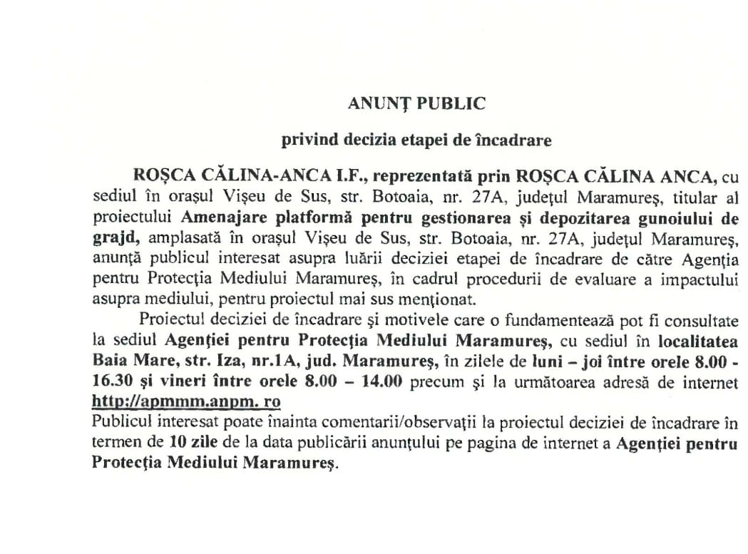 Anunț publicitar 25.05.2022