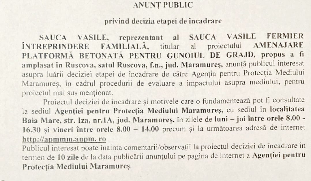 Anunț publicitar 25.05.2022