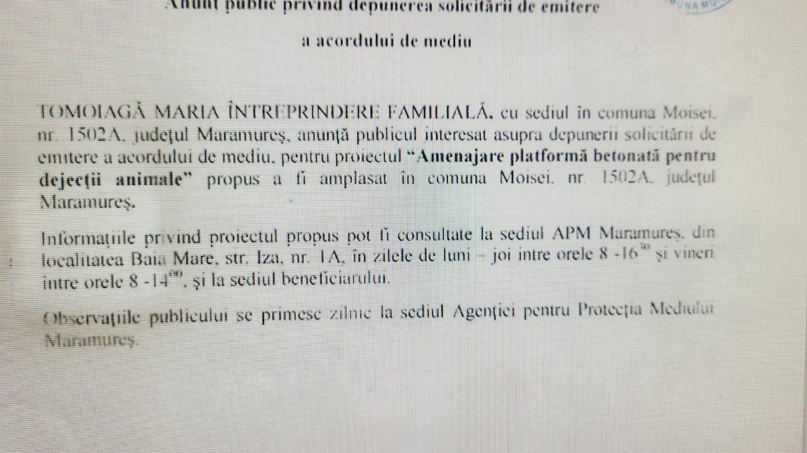 Anunț publicitar 25.05.2022