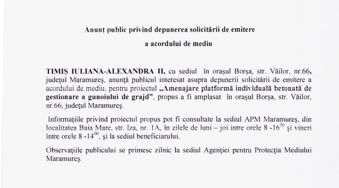 Anunț publicitar 25.05.2022